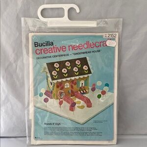 Vintage Bucilla Needlecraft Kit - Festive Gingerbread House
